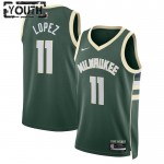 Milwaukee Bucks Trikot Brook Lopez 11 Nike 2022-23 Icon Edition Grün Swingman - Kinder